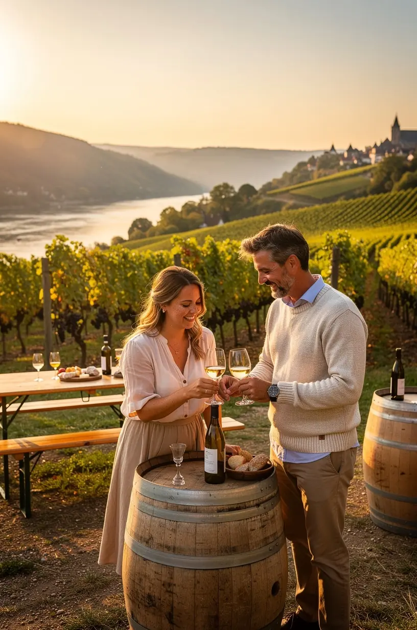 Ansicht eines traditionellen deutschen Marktplatzes mit Ständen, die regionale Spezialitäten und Handwerkskunst anbieten.