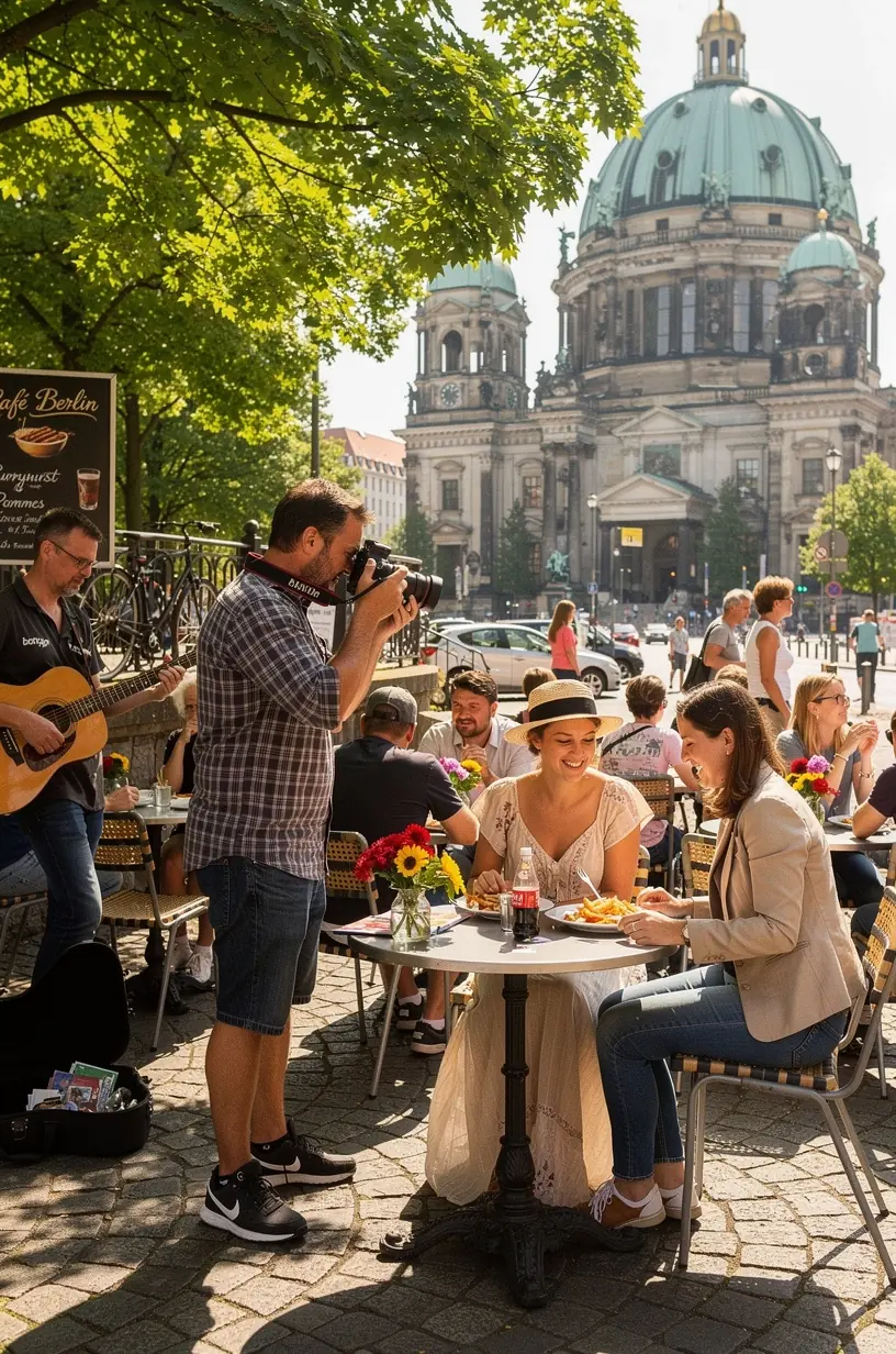 Nahaufnahme eines Reiseführers mit Tipps für nachhaltigen Tourismus in Deutschland auf einem Holztisch.
